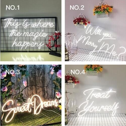 Custom Neon Sign Light Logo 3D Led Flex Transparent Acrylic Letter Board Party Background Decor wedding