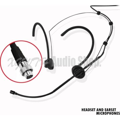 Pro Headset Head-mounted Headworn Omidirectional Microphone Connector Mini XLR 4PIN Lock For Mipro Wireless BodyPack Transmitter