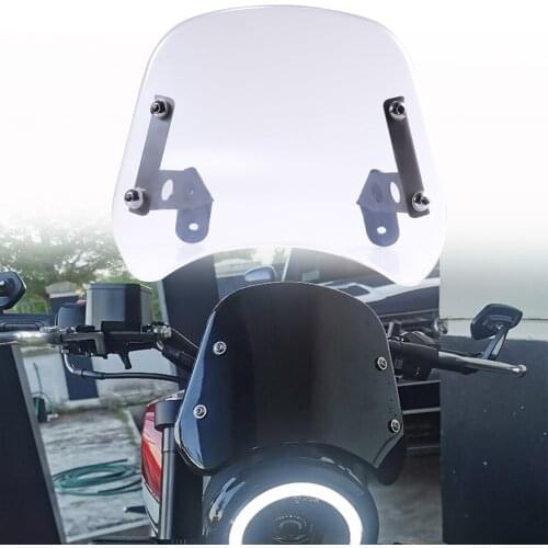 Motorcycle Clear Headlight Windshield Instrument Visor Wind Deflector Protecto w/ Bracket For Benelli Leoncino 250