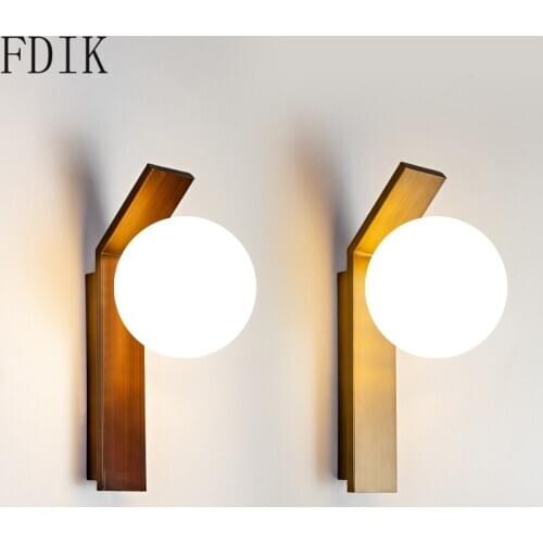 Modern Simple Led Glass Wall Light Fixture for Bedroom Stairs Bathroom Industrial Decor Luminaire Background Wall Loft Sconces
