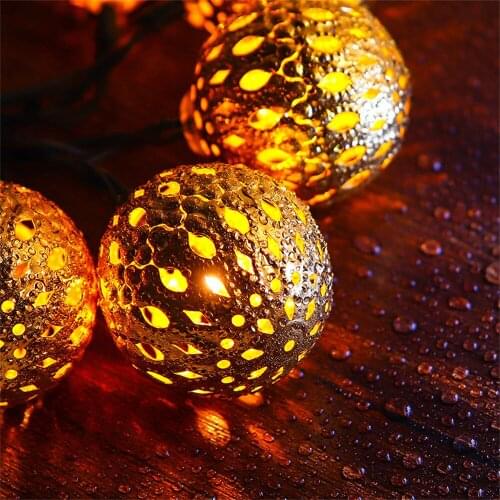 Solar String Lights 20/30 LED Globe Hanging Lights Multicolor Moroccan Lamp Outdoor Indoor Decoration for Patio Garden Party Bar
