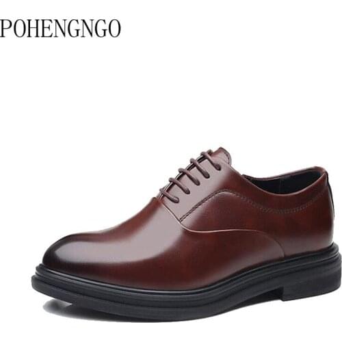 2021 Men Formal Shoes Genuine Leather Business Dress Shoes Men Casual Office Luxury Shoes Male Breathable Oxfords Zapatos Hombre