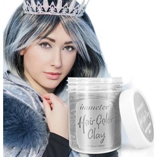 Hair Wax DIY Dye Color Hair Wax Styling Pomade Silver Grandma Grey Disposable Natural Hair Strong Gel Cream Hair Dye Women Men