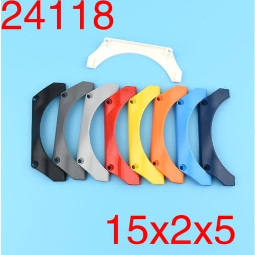 2 pcs 24118 high-tech building block panel car mudguard arched 15 x 2 x 5 tapered parts accessories construction bricks