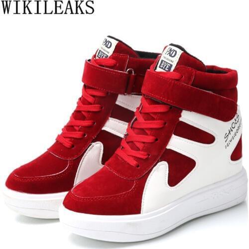 2020 Spring Autumn Women Shoes Suede Leather Platform Sneakers Wedges Shoes For Women Height Increasing Tenis Feminino Casual
