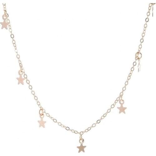 Golden Little Star Pendant Necklace Womens Party Fashion Womens Necklace Necklace Simple Ladies Jewelry Charm Internet Star Je