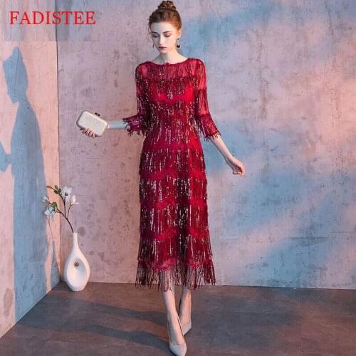 New Style O-neck Mermaid Evening Dresses Elegant Sequined Evening Gowns For Party Vestidos Largos Fiesta