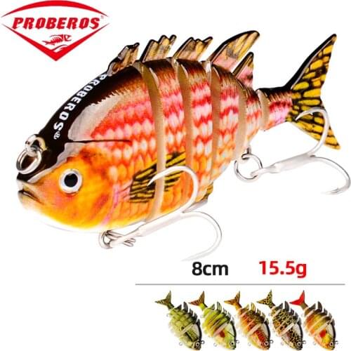 1PCS Fishing Lure Multi-section Wobblers Pike Hard Bait 80mm15.5g Artificial Minnow Crankbait Trolling Perch Carp Fishing tackle