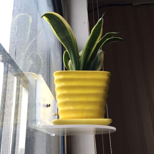 1pc Sucked Type Window Display Rack Indoor Garden Plant Ledge Wall Hanging Flower Rack Acrylic Pot Holder