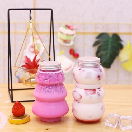 10pcs/lot Snowman Christmas Tree Milk Tea Cup Christmas Table Decoration For Home Christmas Decor Plastic Drink Bottle Juice Cup