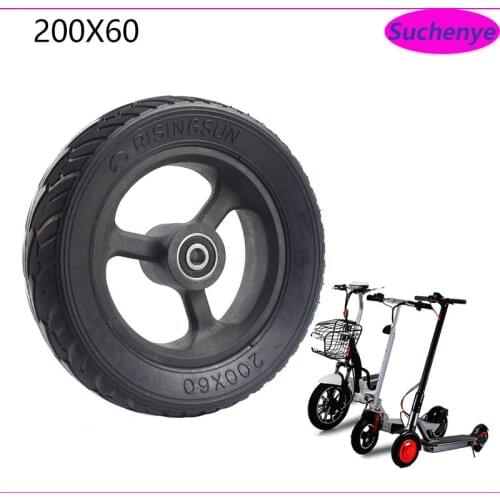 200x60 Solid Tires and Rims for Electric Scooter 8 Inch Solid Tyres Hub Motorcycle Accessories Wheel