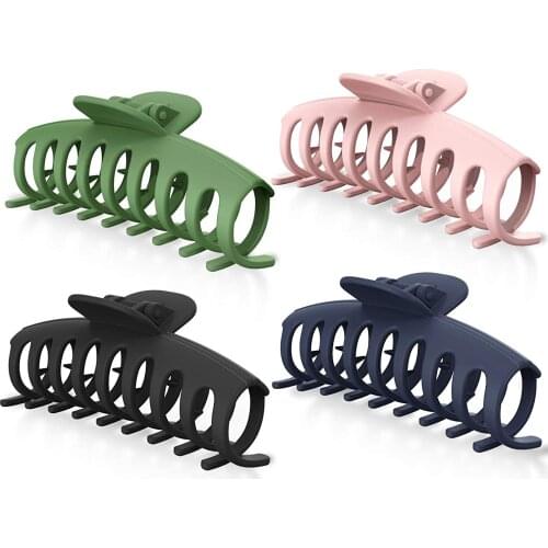 4pcs/set 4.3 Inch Big Hair Claw Clips Frosted Acrylic Nonslip Matte Hair Jaw Clip Strong Hold Girls Hair Styling Accessories
