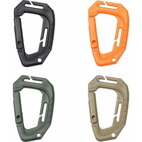5PCS Big D-type Plastic Steel Tactical Molle Quick Hook Hanging Buckle Clip Outdoor Backpack Bags Accessories EDC Camping Tool
