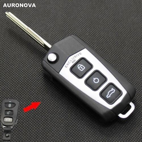 AURONOVA New Upgrade Folding Key Shell for KIA Sorento 3 Buttons Remote Car Key Case DIY