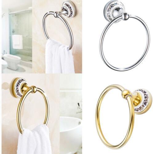 Bath Towel Holder Hand Towel Ring Hanging Towel Hanger Bathroom Accessories Hotel Round Style Wall Mount Stainless Steel