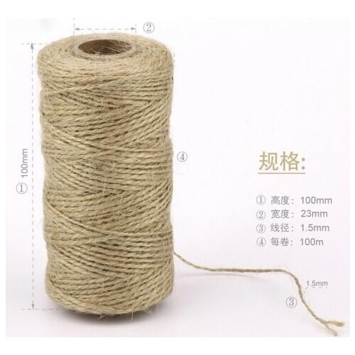 Jute Rope DIY Handmade Hemp Rope Photo Wall Decoration Crafts Braided Twine Rope 2mm Long 100m