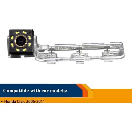 HD 720P Rear View Camera with LED for Honda Civic 2006-2011 Reversing backup camera Waterproof camera License Plate Light Camera