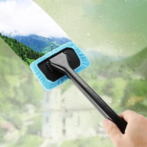 Window Windshield Cleaning Tool Microfiber Cloth Car Cleanser Brush with Detachable Handle Auto Inside Glass Wiper STSF666