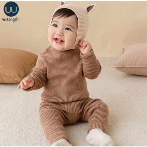 3pcs Baby Boys Girls Clothing Sets Warm Girls Boys Suit Baby Winter Knitting Pullover Sweater+Pants + Hat Infant Knit Sweaters