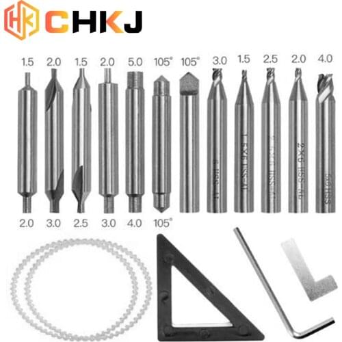 CHKJ 17PCS/Lot Key End Mills Milling Cutter For Vertical Key Set Locksmith Tools Set Cutter Blade Drill Bit Cutter For 368A Key