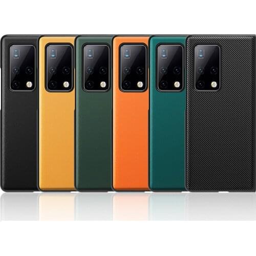 Leather All-inclusive Phone Case Slim Folding Screen Protective Back Cover Solid Color Shell for Huawei MATE X2