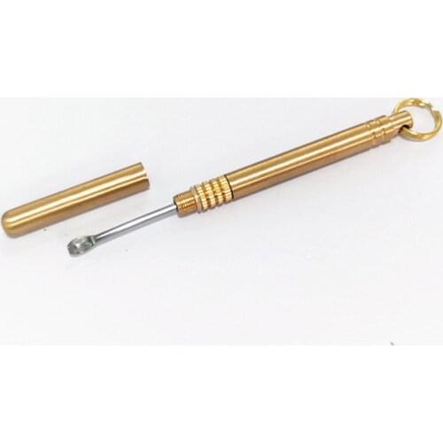 Brass Toothpick Camping Double-headed Ear Spoon Multifunctional One-piece