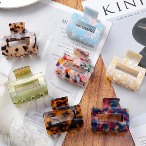 Fashion Women Acetate Hair Claws Crab Clamps Charm Solid Color Leopard Lady Small Size Hair Clips Headdress Hair Styling Tool