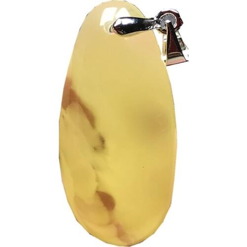 Genuine Natural Yellow Amber Pendant For Women Man 30x15x7mm Water Drop Beads Silver Gemstone Necklace Pendant Jewelry AAAAA