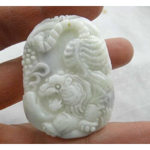 Natural stone Turquoises Quartz crystal hand-carved Old tiger amulet pendant for diy jewelry making necklace Accessories