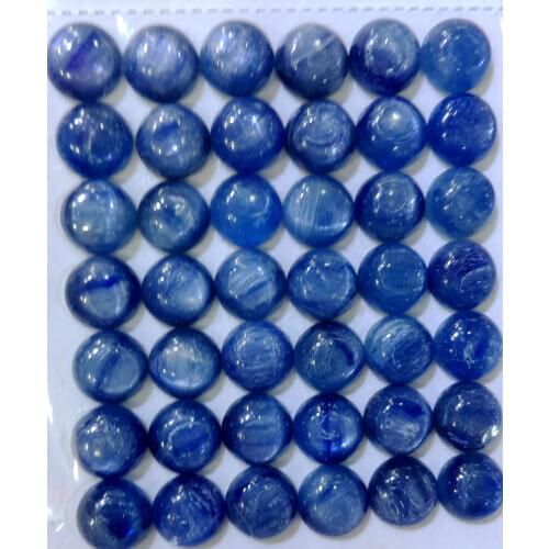 Natural Kyanite Gem Cabochon 8mm 10mm 12mm 14mm 16mm 20mm Round Gem Stone Cabochon Gem Jewelry Ring Face 5pcs/lot