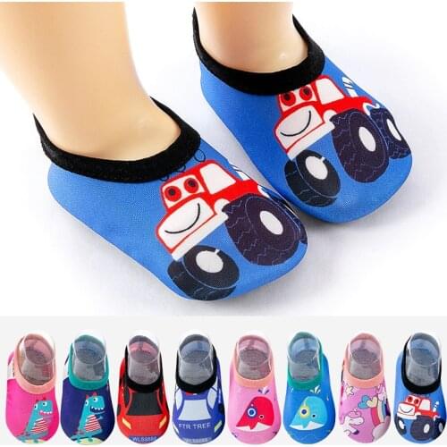 Baby Sock Shoes Cartoon Toddler Kids Soft Shoes with Rubber Soles Summer Breathable Polyester Baby Boy Girl Non-slip Floor Shoes