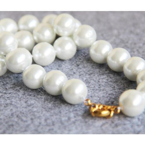 T8302 New 14mm White Shell pearl Necklace Shell beads,Fashion charming women jewelry wholesale