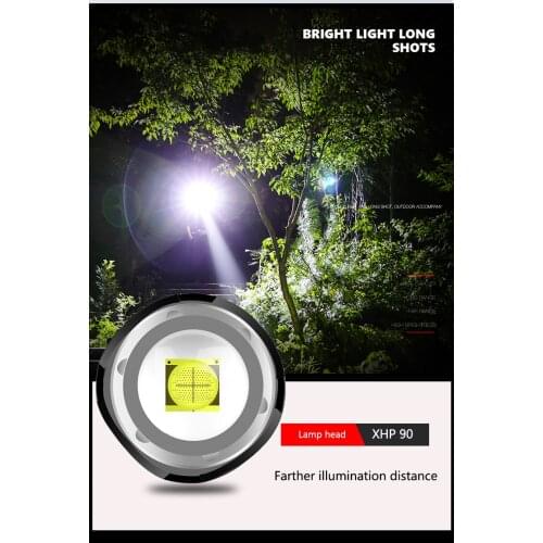 High Power Rechargeable Led Flashlight Leds Telescopi Bicycle Light Fishing Attractor Bit For Self Defense 100000 Lumens Torch