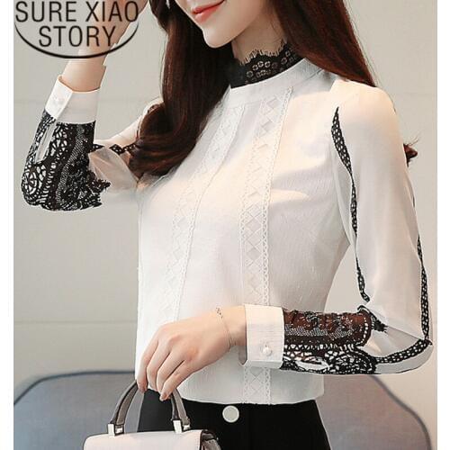 Long Sleeve Shirt Women Chiffon Blouse Autumn Fashion Womens Tops And Blouses 2021 Lace Chiffon Blouse Shirt Tops Blusas 1109 40