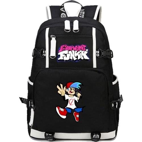 Cartoon Anime Friday Night Funkin backpack student School bookbag Teenage Laptop bag Women men Travel backpack Teenages Knapsack