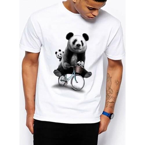 Panda Family Cycling T-Shirt Men Women T Shirt Art Design Vintage Cartoon Tops Fitness Tee Summer Streetwear Dropshipping