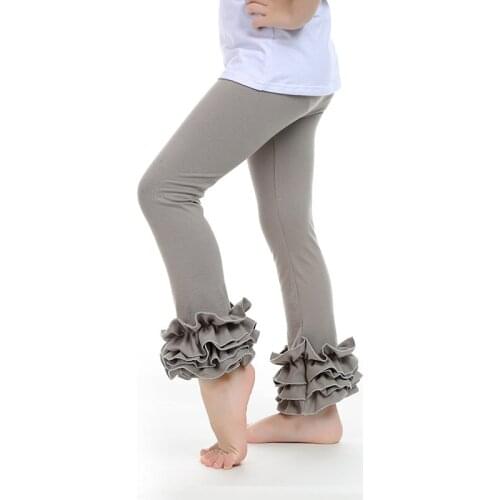 Grey Ruffle Pants. Knit Ruffle Pants for Girls,girls triple ruffle bottoms,baby ruffle cotton leggings