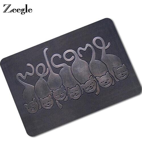 Zeegle 3D Cat Printed Door Mats Entrance Door Mats For Children Bedroom Non-slip Foot Pads Home Decor