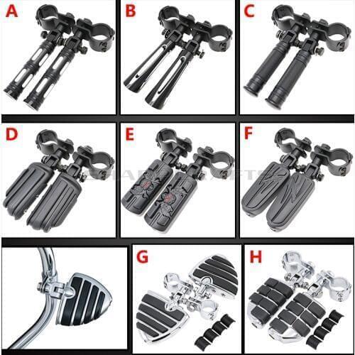 1" 1.25" Motorcycle Highway Crash Bar Clamps Engine Guard Footpegs Mount Kit For Harley XL883 Honda VT750 Suzuki Yamaha Kawasaki