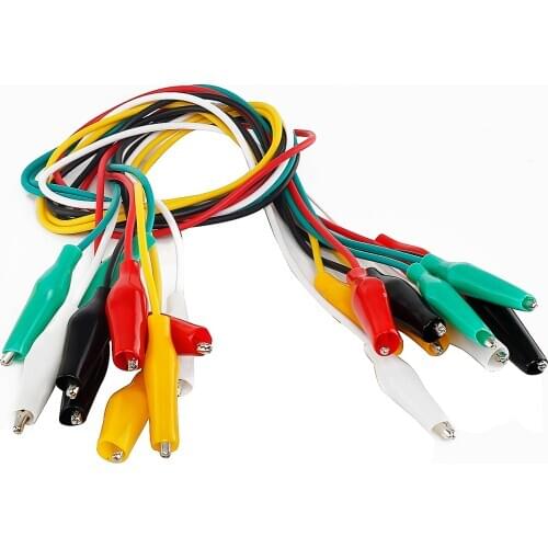 10pcs For Alligator Clips Electrical DIY Test Leads Alligator Double-Ended Crocodile Clips Roach Clip Test Jumper Wire