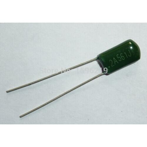 100pcs Mylar Film Capacitor 100V 2A561J 560pF 0.56nF 2A561 5% Polyester Film capacitor