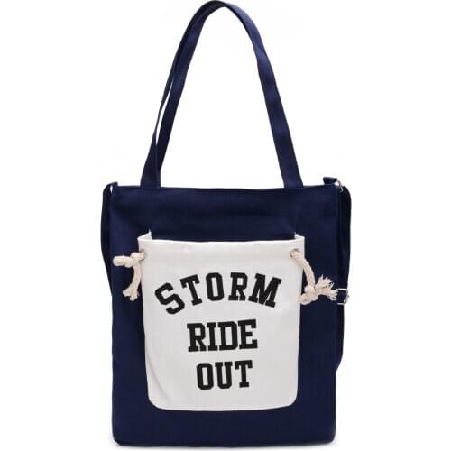 2019 Custom Tote Bag Shopping Storm Ride out Print Original Design White Zipper Unisex Fashion Travel Canvas Bags