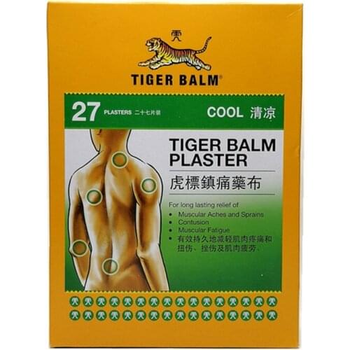 27 Sheets Tiger Balm Plaster Patch Pain Relief / Tiegao, Cool Cold Medicated Plaster-RD, Relief of Muscular Aches and Pains