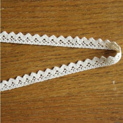 5Yard/Lot Beige Cotton Crocheted Sawtooth Lace Edge Trim Fabric Lace Ribbon Handmade DIY Sewing Craft Decoration Wedding Dress