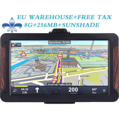 7" HD Car GPS Navigation 8G+RAM-256MB+Bluetooth-AV-IN+latest Europe Map +Truck gps navigators