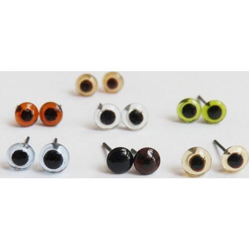 70pcs/lot new arrvial 6/8/10/12/14/16mm glass toy eyes with pin for diy handcraft maerials--color option
