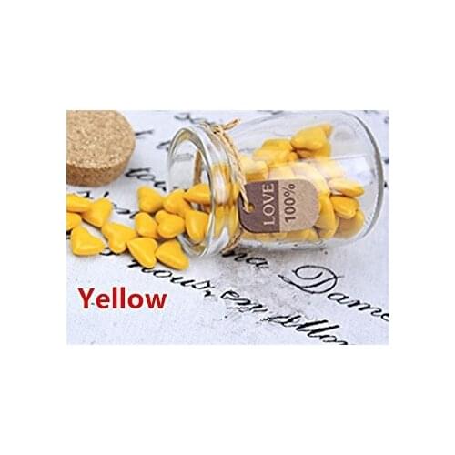 MDLG Vintage 90pcs Yellow Heart Shape Bottled Glass for Wax Seal Sealing Stamp Wedding Invitations Adhesive Wax Sticks Beads