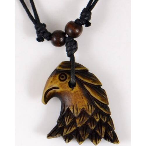 American Bald Eagle Hawk Falcon Resin Pendant Necklaces Amulet Lucky Gift Cool Tribal Totem Fashion Jewelry