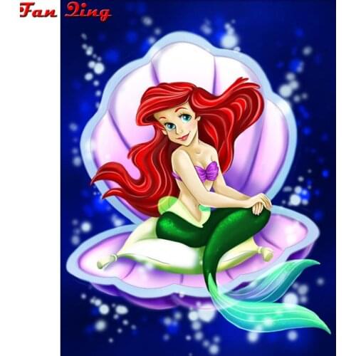 Anime mermaid princess painting Full Square/Round Mosaic Diamond Embroidery Beads 5d diy Diamond Painting Inlay Handwork