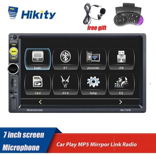 Hikity 2 Din Car Radio Multimedia MP5 Player 7'' Car play Mirror Link Audio Stereo Support Steering Wheeling And Microphone